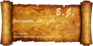 Bergman Júnó névjegykártya